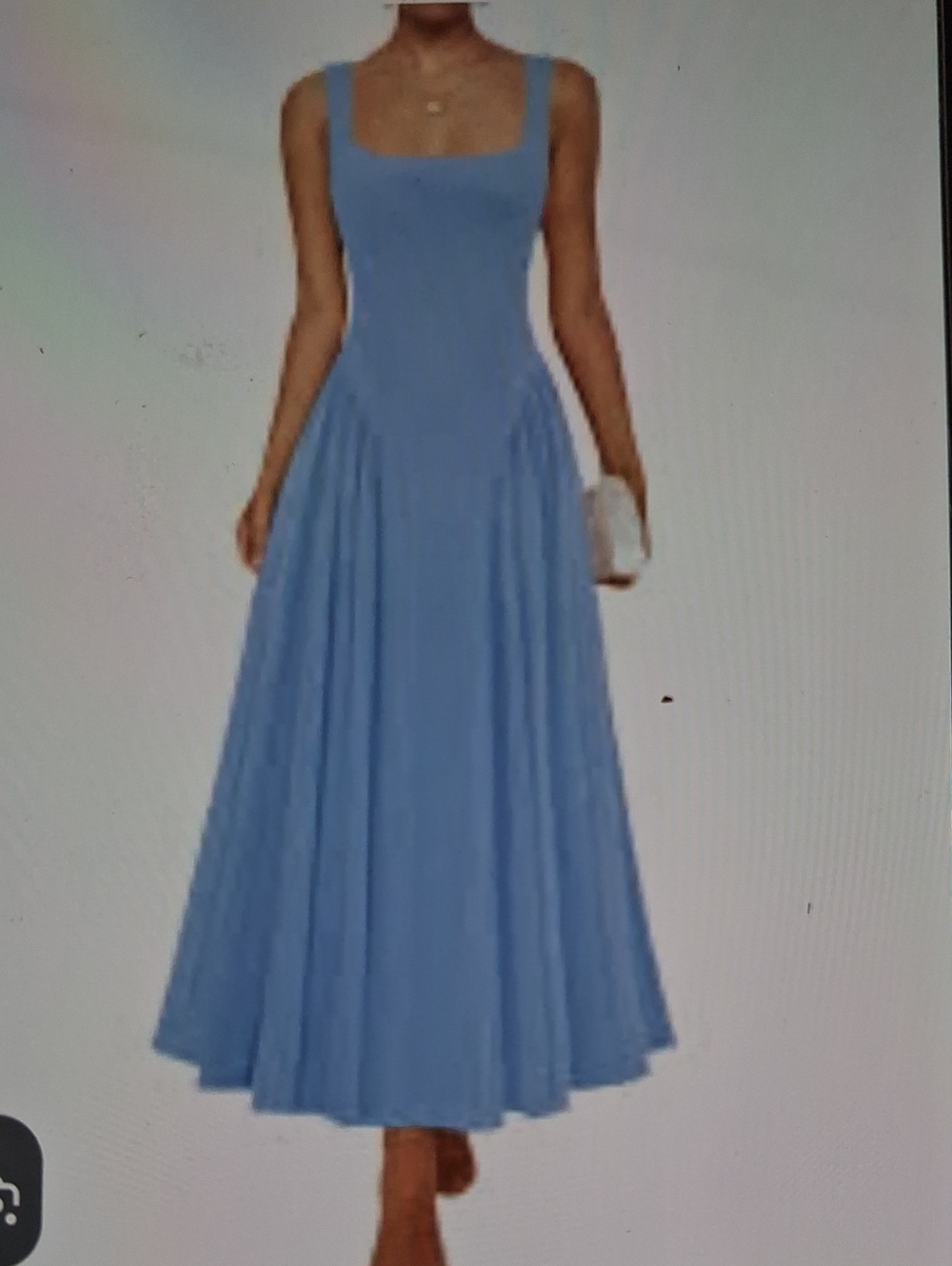 NWT Womens Zesica Light Blue Sleeveless Midi Dress